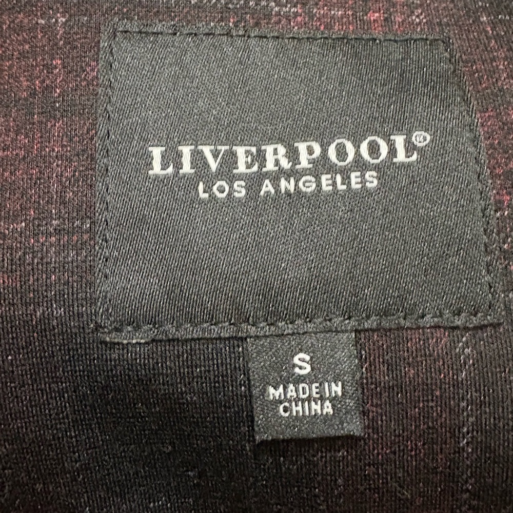 Liverpool Women's Burgundy Plaid Blazer with Hoodie - Picture 2 of 7